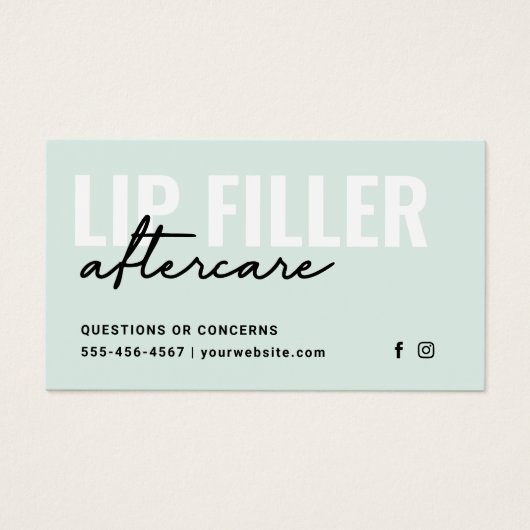 Eventuele kleuropvulinstructies Nazorg Kaart (Voorkant)