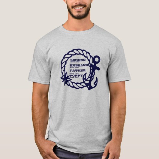 Eventuele naamdatum Legend Father Poppy Sailor wij T-shirt (Voorkant)