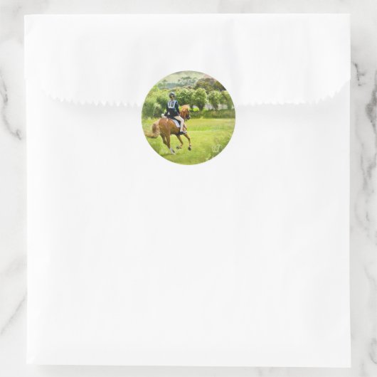Eventuele paardenbonkers ronde sticker (Tas)