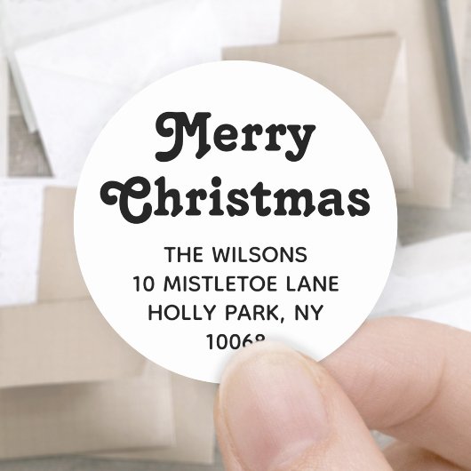 Eventuele retro-typografie Retouradres Ronde Sticker