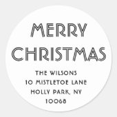 Eventuele tekst Minimalistisch zwart-wit retouradr Ronde Sticker (Voorkant)