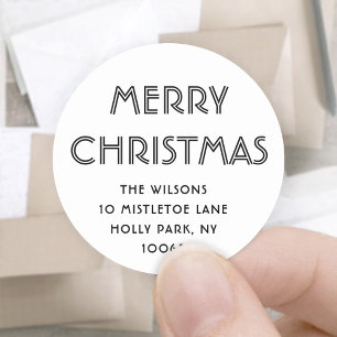 Eventuele tekst Minimalistisch zwart-wit retouradr Ronde Sticker