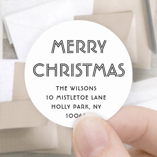 Eventuele tekst Minimalistisch zwart-wit retouradr Ronde Sticker