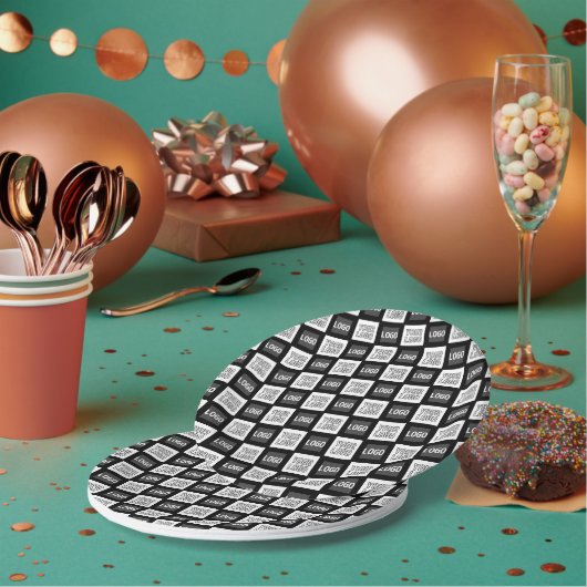 Eventuele twee logo's of Afbeeldingen herhalingspa Papieren Bordje (Multi)