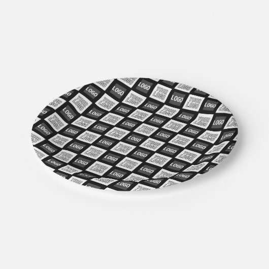 Eventuele twee logo's of Afbeeldingen herhalingspa Papieren Bordje (Gekanteld)