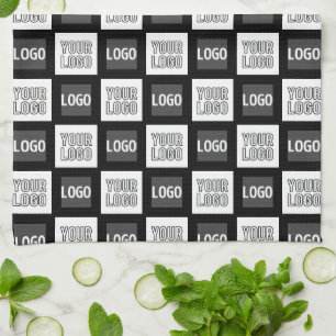 Eventuele twee logo's of Afbeeldingen herhalingspa Theedoek