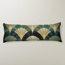Eventures art deco - Goud op Smaragd Lichaamskussen