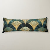 Eventures art deco - Goud op Smaragd Lichaamskussen (Voorkant)