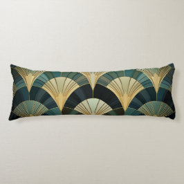 Eventures art deco - Goud op Smaragd Lichaamskussen