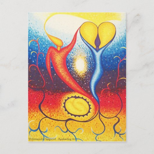 Evenwicht 1+1=3 briefkaart (Voorkant)