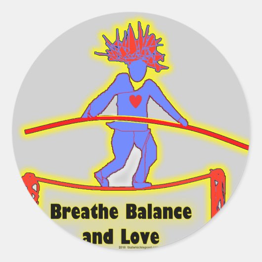 Evenwicht adem & liefde ronde sticker (Voorkant)