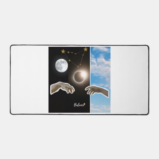 Evenwicht Astrologie Eclips en Maan Surreal Poster Bureaumat (Voorkant)