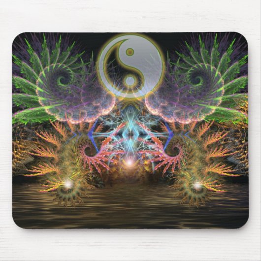 Evenwicht : Fractal YinYang Mousepad Muismat (Voorkant)