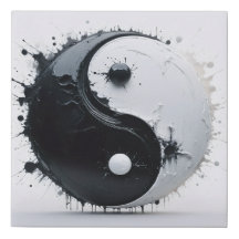 Evenwicht in beweging - Abstracte Yin Yang-kunst
