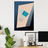 Evenwicht in Blauw Poster (Thuiskantoor)