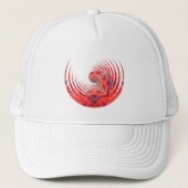 Evenwicht | Rode fractale spiraal | Abstracte ontw Trucker Pet (Voorkant)