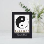 evenwicht tussen yoga yin yang en quote briefkaart (Staand voorkant)