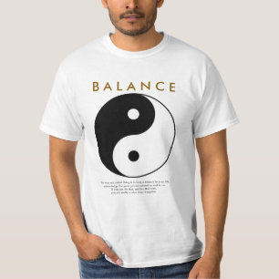 Evenwicht Yoga Yin Yang met citaat T-shirt