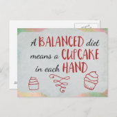 Evenwichtig dieet cupcake thema briefkaart (Voorkant / Achterkant)