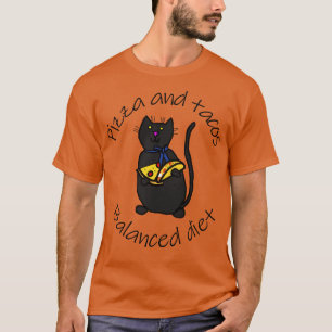 Evenwichtig dieet voor dieren Kat Pizza en Tacos V T-shirt