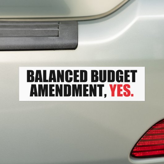Evenwichtige begrotingswijziging bumpersticker (Op auto)