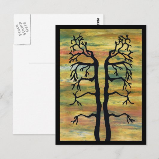 evenwichtige bomen briefkaart (Voorkant / Achterkant)