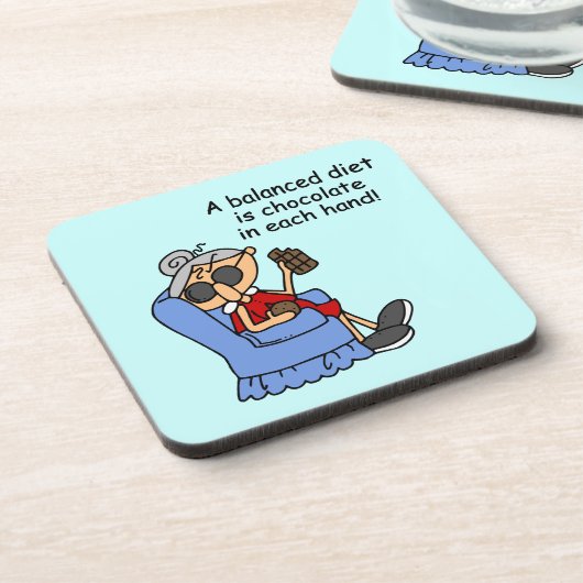 Evenwichtige chocoladedieet bier onderzetter (Linkerzijde)