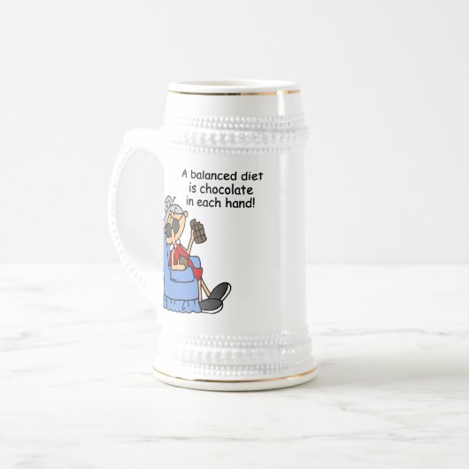 Evenwichtige chocoladedieet bierpul (Voorkant links)
