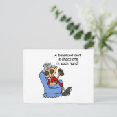 Evenwichtige chocoladedieet briefkaart (Staand voorkant)