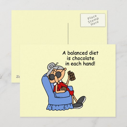 Evenwichtige chocoladedieet briefkaart (Voorkant / Achterkant)