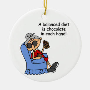 Evenwichtige chocoladedieet keramisch ornament