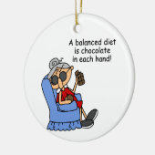 Evenwichtige chocoladedieet keramisch ornament (Links)