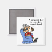Evenwichtige chocoladedieet magneet (Voorkant / Achterkant)
