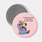 Evenwichtige chocoladedieet magneet (Voorkant / Achterkant)