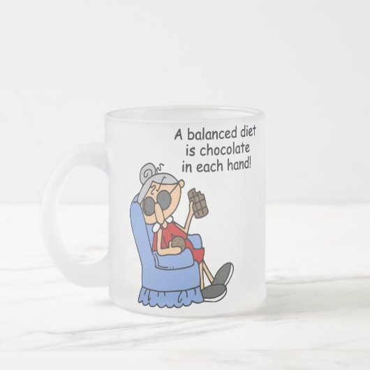 Evenwichtige chocoladedieet matglas koffiemok (Links)