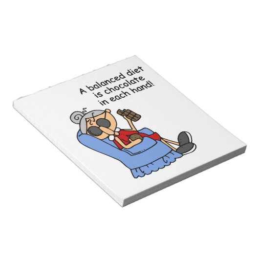 Evenwichtige chocoladedieet notitieblok (Schuin)