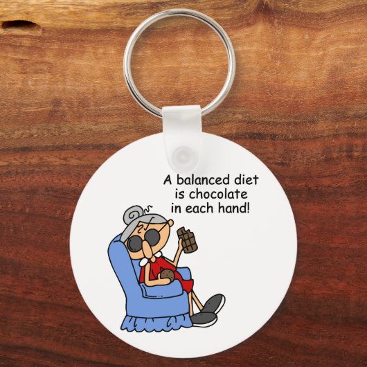 Evenwichtige chocoladedieet sleutelhanger (Voorkant)