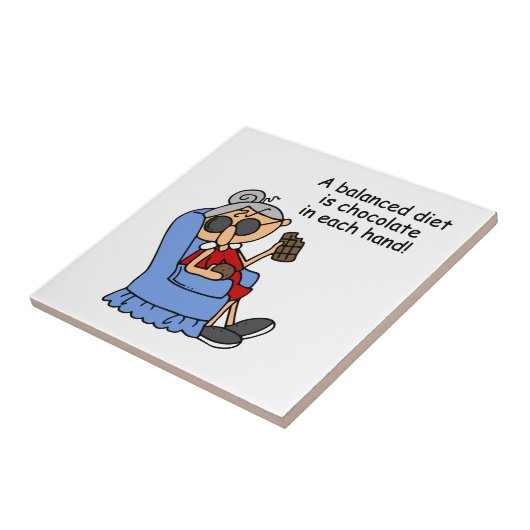 Evenwichtige chocoladedieet tegeltje (Zijkant)