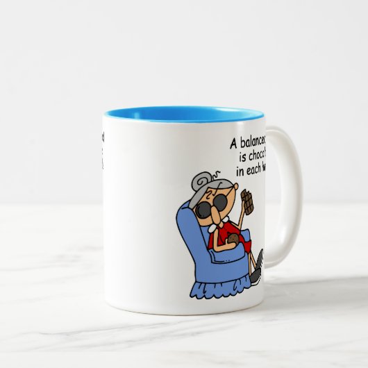 Evenwichtige chocoladedieet tweekleurige koffiemok (Voorkant rechts)