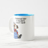 Evenwichtige chocoladedieet tweekleurige koffiemok (Voorkant links)