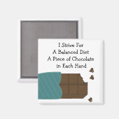 Evenwichtige dieet - Chocolade in elke hand Magneet (Voorkant / Achterkant)