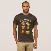 Evenwichtige Diet Humor T-shirt, Grappig Voedsel L T-shirt (Voorkant volledig)