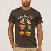 Evenwichtige Diet Humor T-shirt, Grappig Voedsel L T-shirt (Voorkant)