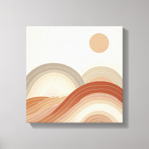 Evenwichtige horizonlijnen met minimale organische canvas afdruk