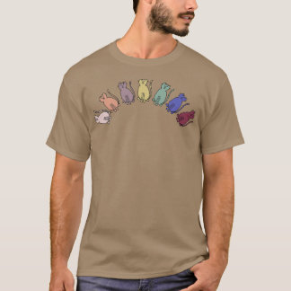 Evenwichtige Katten Regenboog Dieren T-shirt