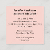 Evenwichtige Life Coach Wellness Vierkante Visitekaartje (Achterkant)