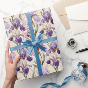 Evenwichtige Luxe Elegante Iris Bloemen Cadeaupapier