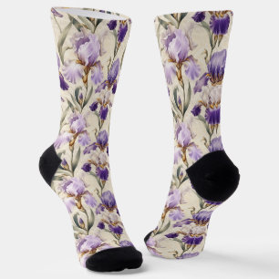 Evenwichtige Luxe Elegante Iris Bloemen Sokken