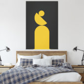 Evenwichtige Mid Century Cirkel Canvas Afdruk (Insitu (Slaapkamer))