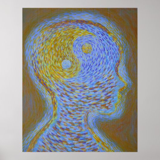 Evenwichtige Mind Paars en Goud Poster (Voorkant)